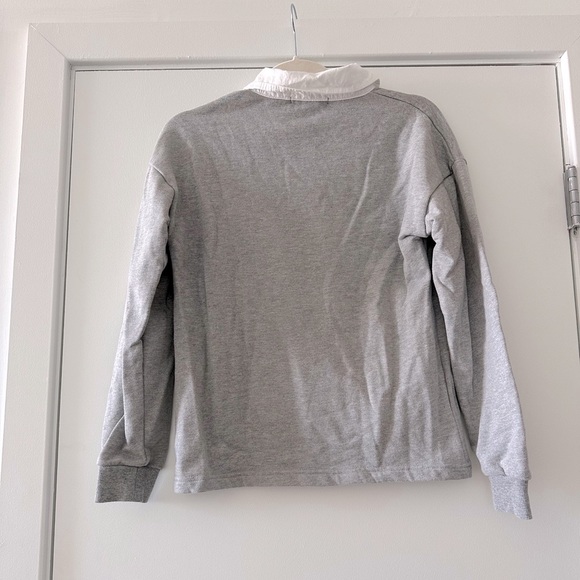 Forever 21 Heathered Rugby Shirt Grey/white - Picture 6 of 9